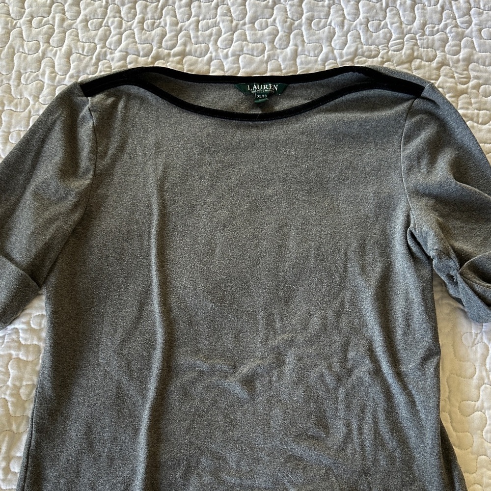 Ralph Lauren Gray Top with Black Trim